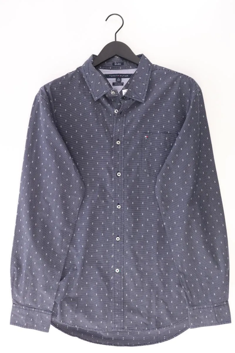 Tommy Hilfiger Langarmhemd für Herren Gr. XL blau