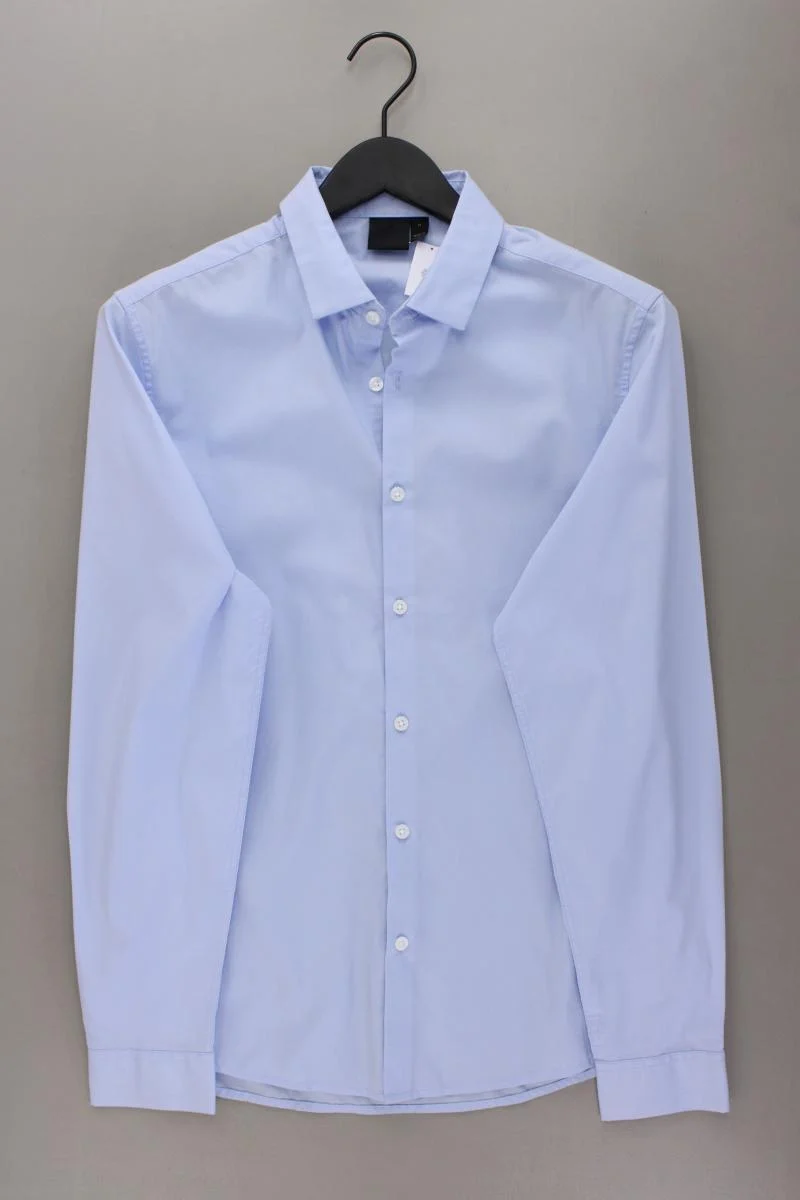 Asos Langarmhemd für Herren Gr. M blau aus Baumwolle