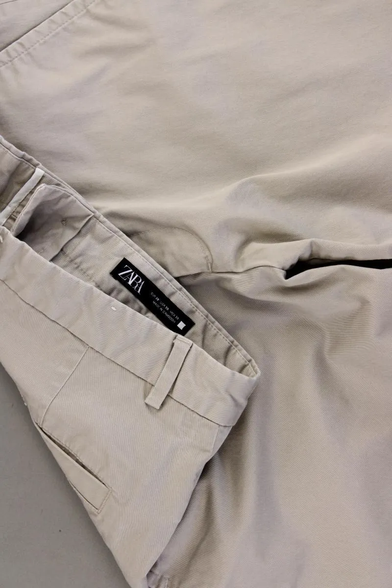 Zara Chinohose für Herren Gr. UK 38 (S) creme aus Baumwolle