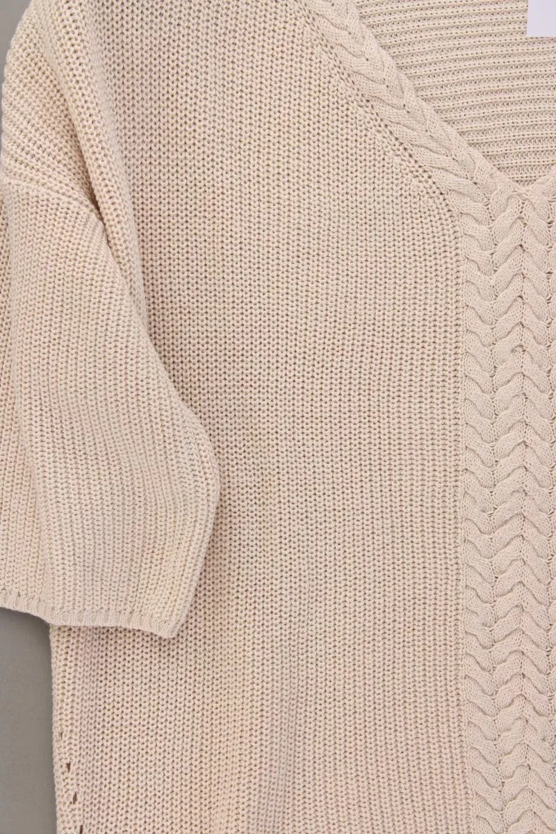 Heine Grobstrickpullover Gr. 40 neuwertig creme aus Baumwolle