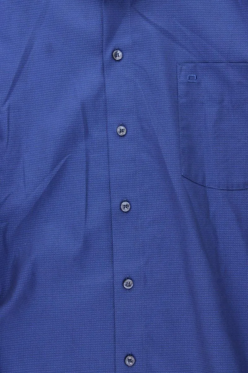 Olymp Langarmhemd für Herren Gr. Hemdgröße 43 blau aus Baumwolle