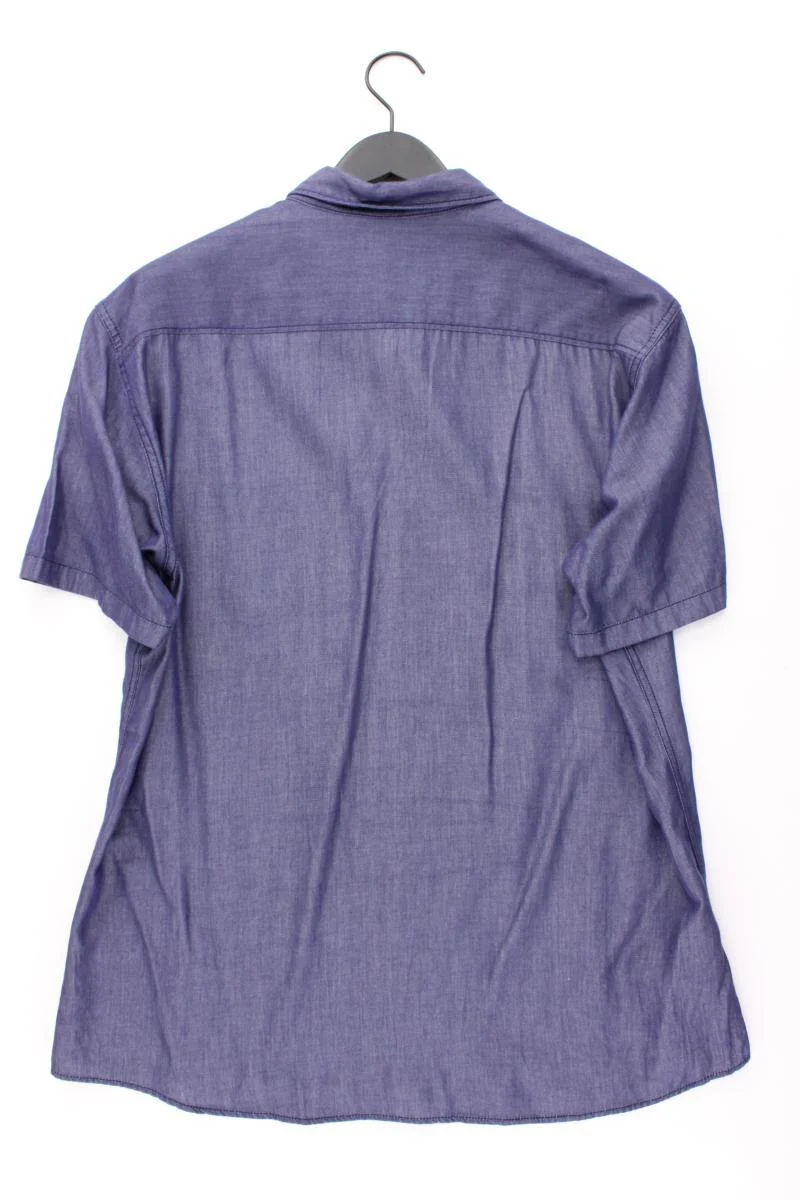 QS by s.Oliver Kurzarmhemd für Herren Gr. XXL blau aus Baumwolle