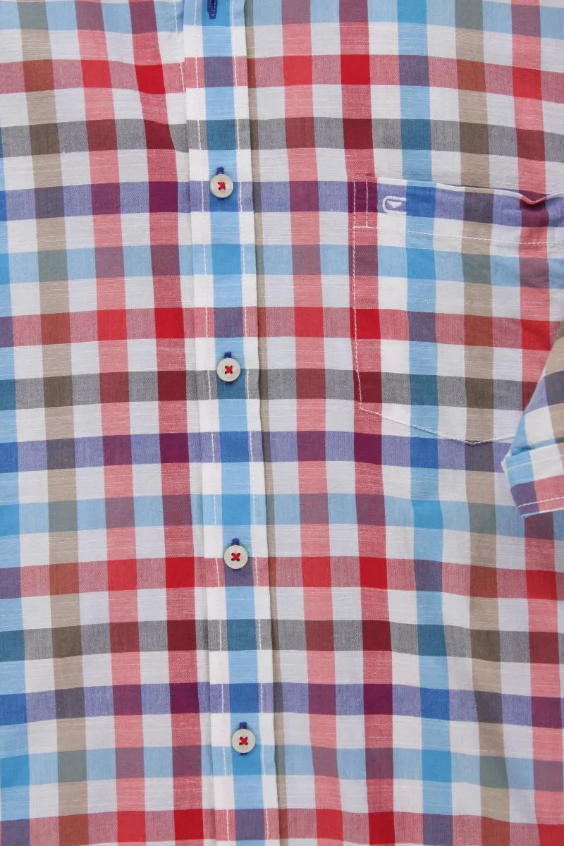 Casa Moda Karohemd für Herren Gr. Hemdgröße 43/44 kariert Kurzarm mehrfarbig
