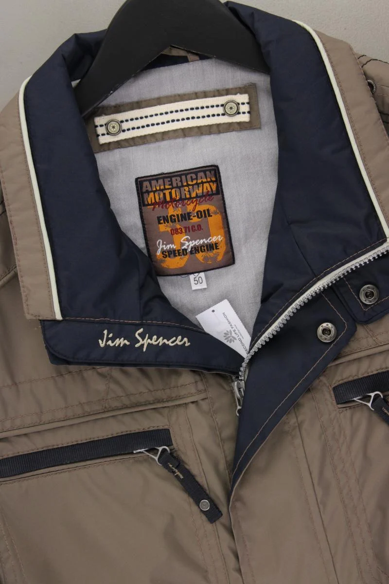 Jim Spencer Übergangsjacke für Herren Gr. 50 braun aus Polyester