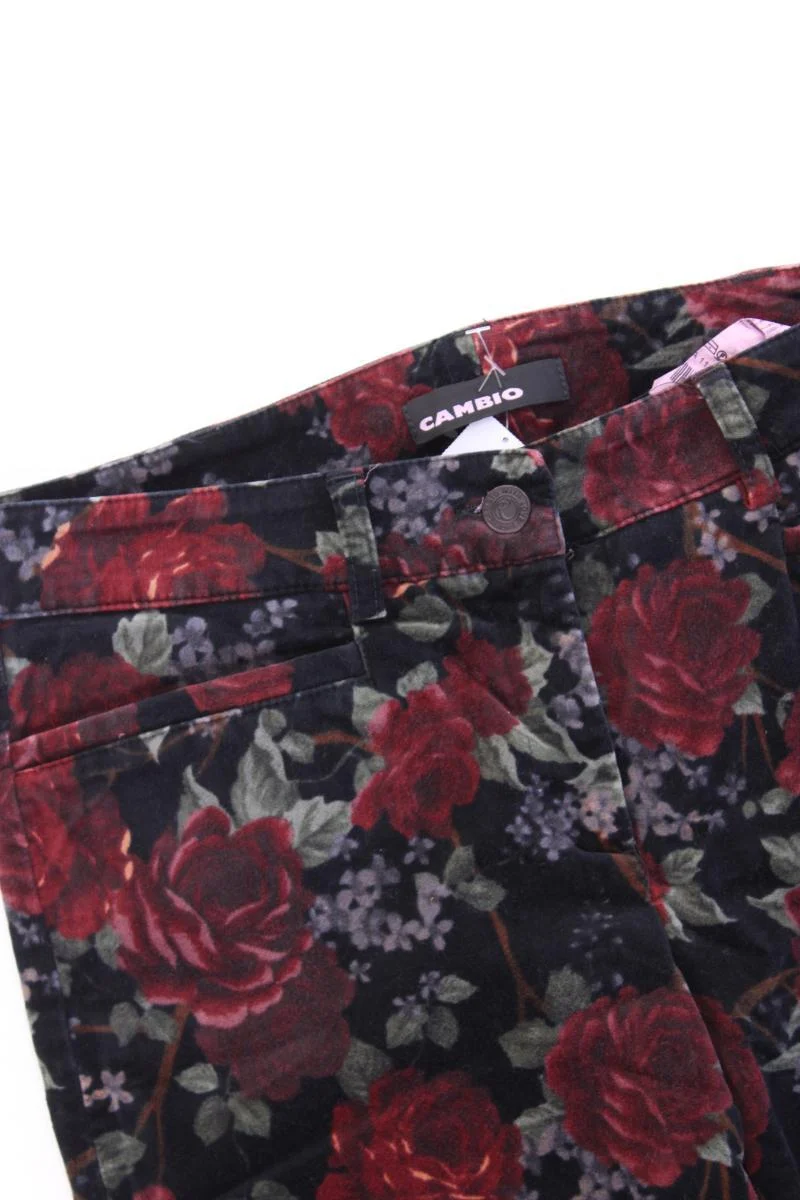 Cambio Hose Gr. 36 mit Blumenmuster mehrfarbig aus Baumwolle