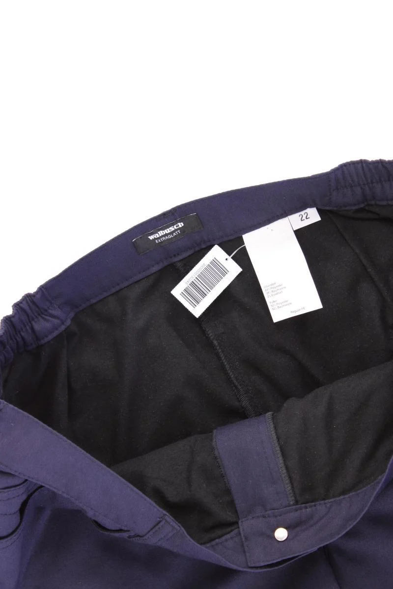 Walbusch Hose gefüttert Gr. Kurzgröße 22 blau aus Polyester