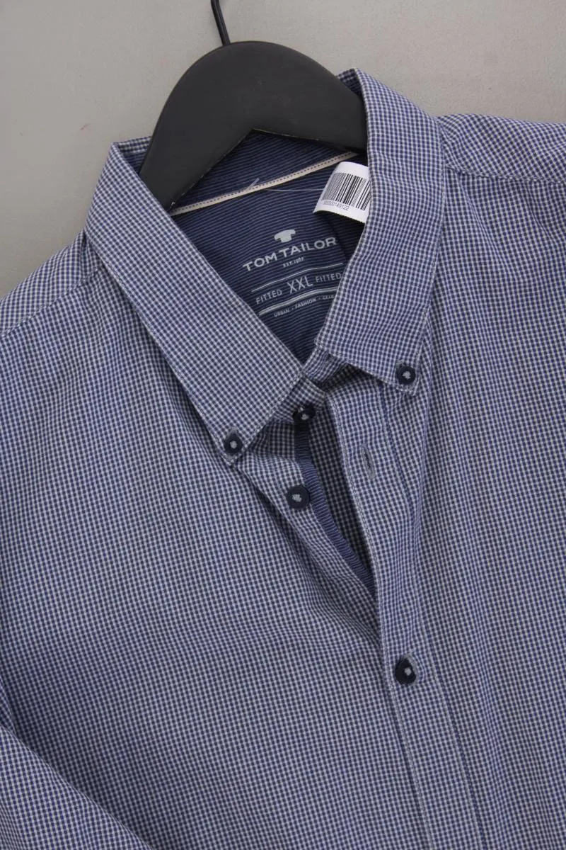 Tom Tailor Karohemd für Herren Gr. XXL kariert Langarm blau aus Baumwolle