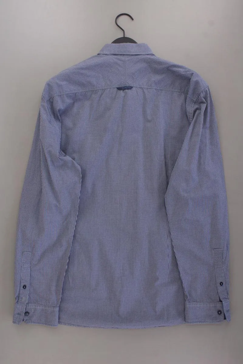 Tom Tailor Karohemd für Herren Gr. XXL kariert Langarm blau aus Baumwolle