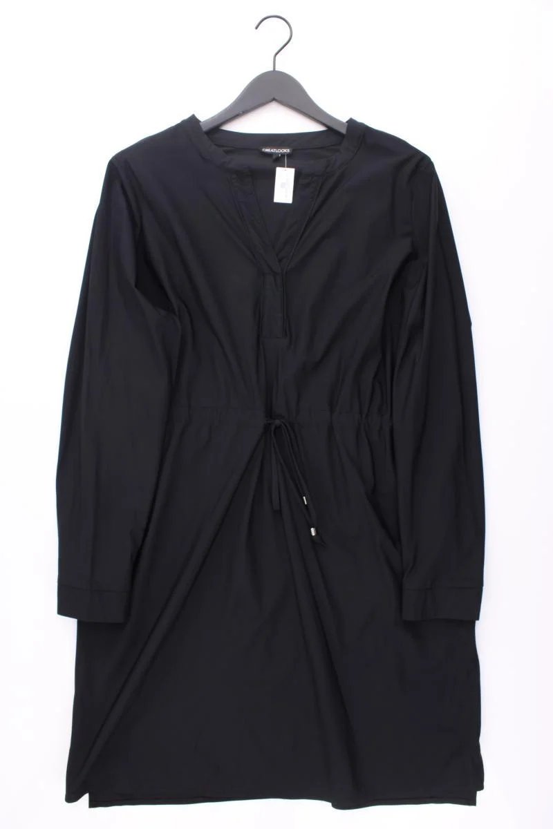 Greatlooks Kleid Gr. 48 Langarm schwarz aus Polyamid