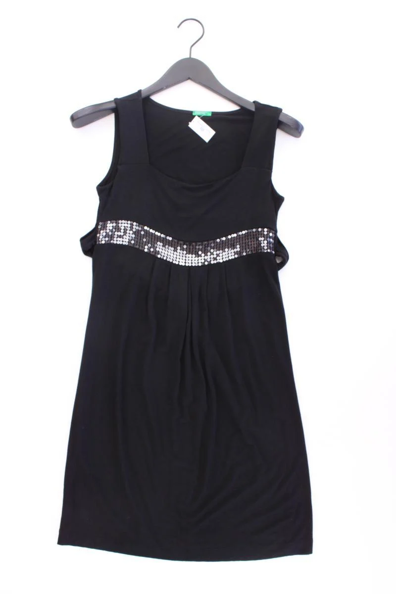 United Colors of Benetton Jerseykleid Gr. S Ärmellos mit Pailletten schwarz
