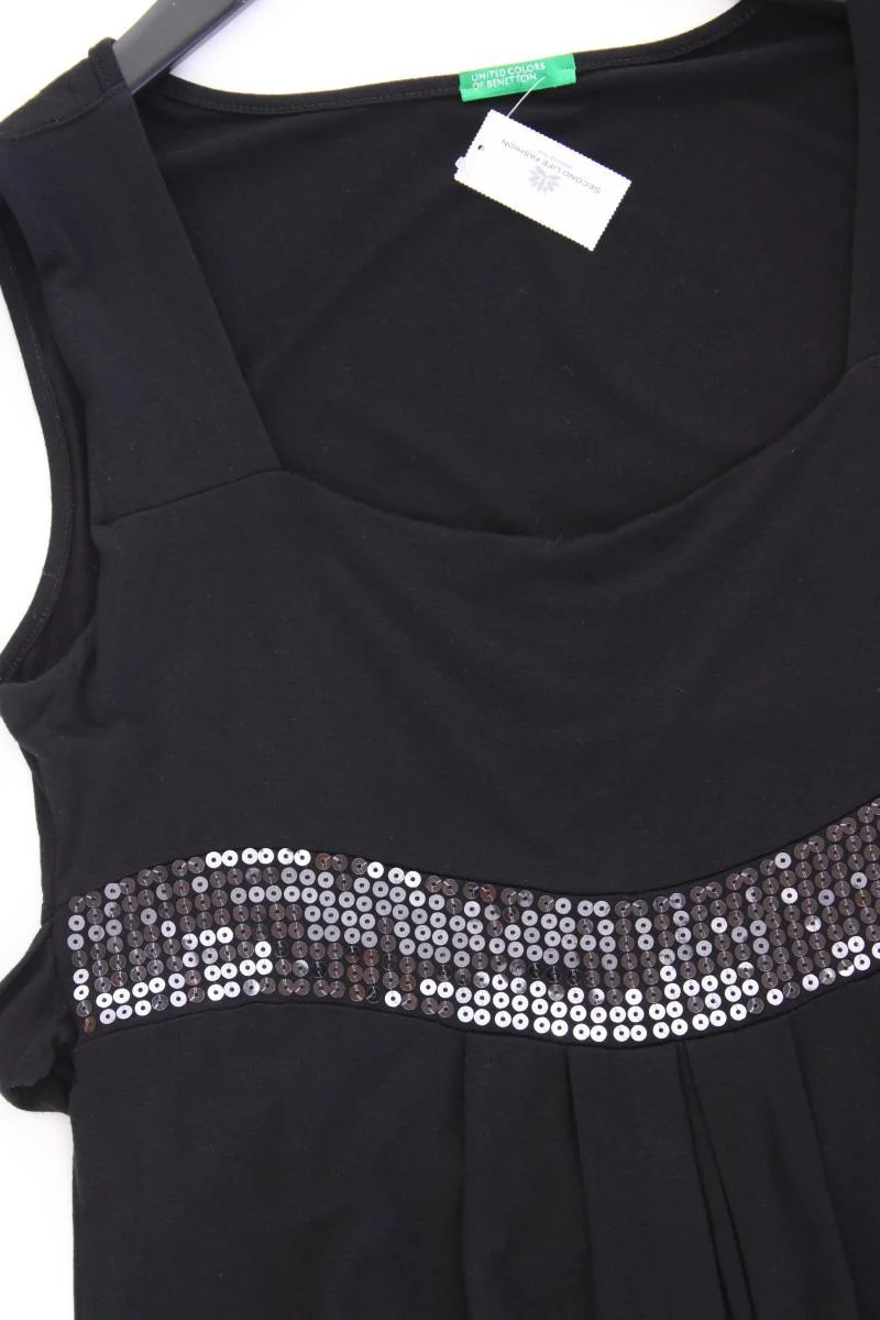 United Colors of Benetton Jerseykleid Gr. S Ärmellos mit Pailletten schwarz