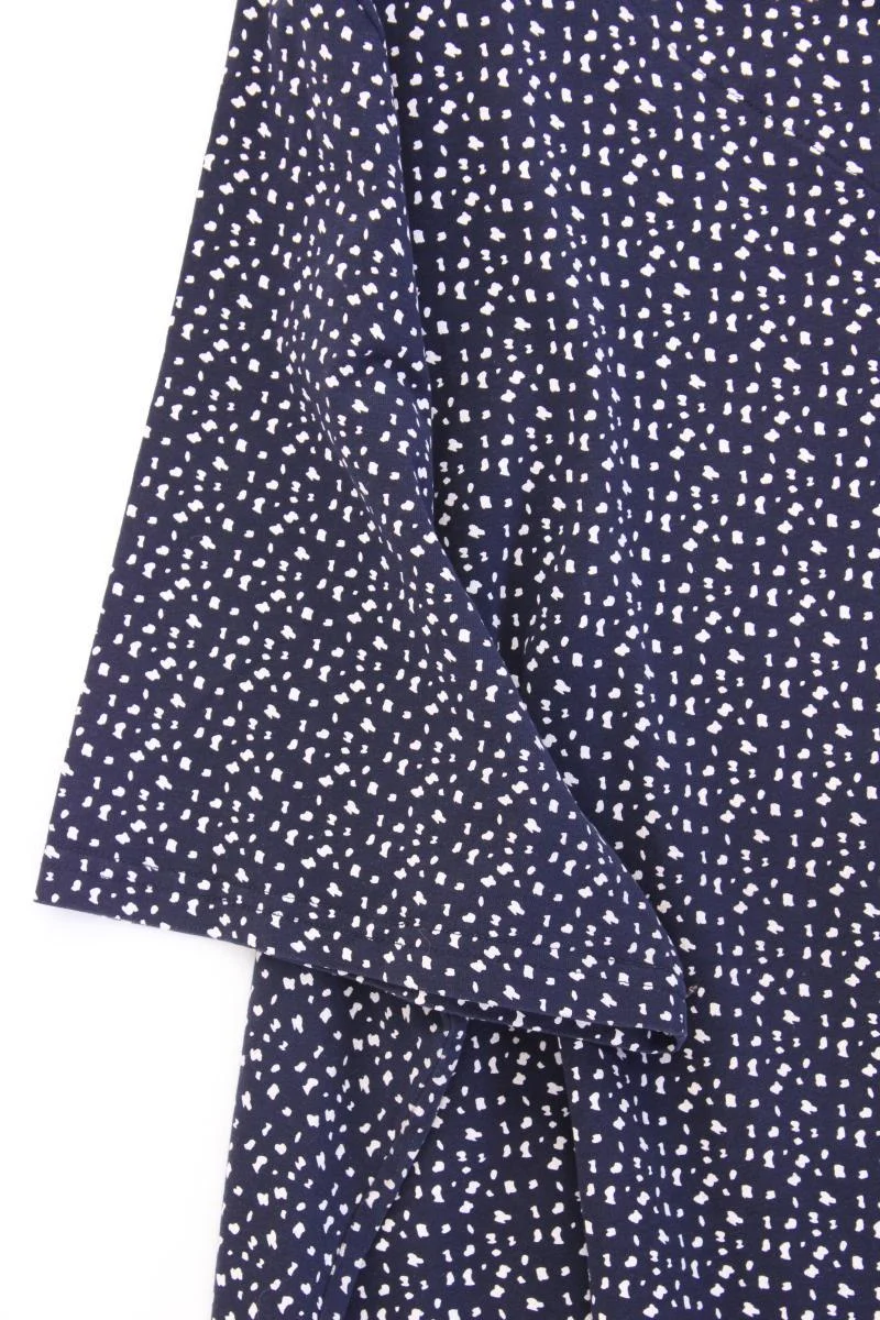 Ulla Popken Printshirt Gr. 58/60 Kurzarm blau aus Baumwolle