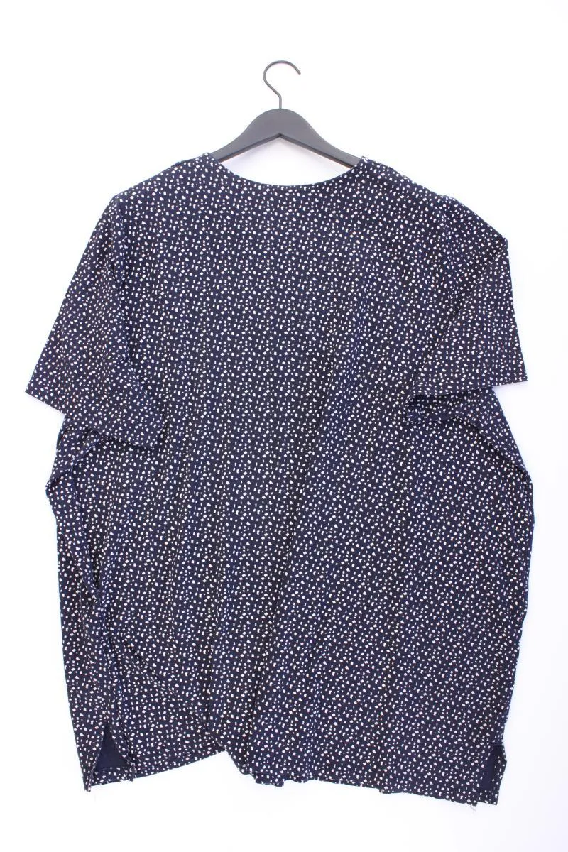 Ulla Popken Printshirt Gr. 58/60 Kurzarm blau aus Baumwolle
