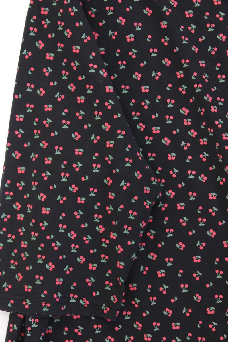 Ulla Popken Shirt mit Kirschmuster Gr. 58/60 3/4 Ärmel schwarz aus Baumwolle