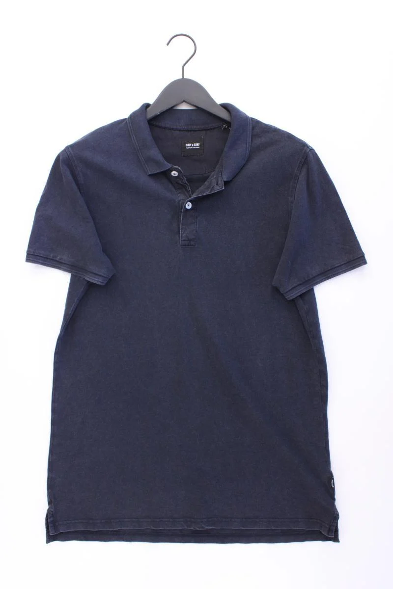 ONLY & SONS Poloshirt für Herren Gr. M neuwertig Kurzarm grau aus Baumwolle