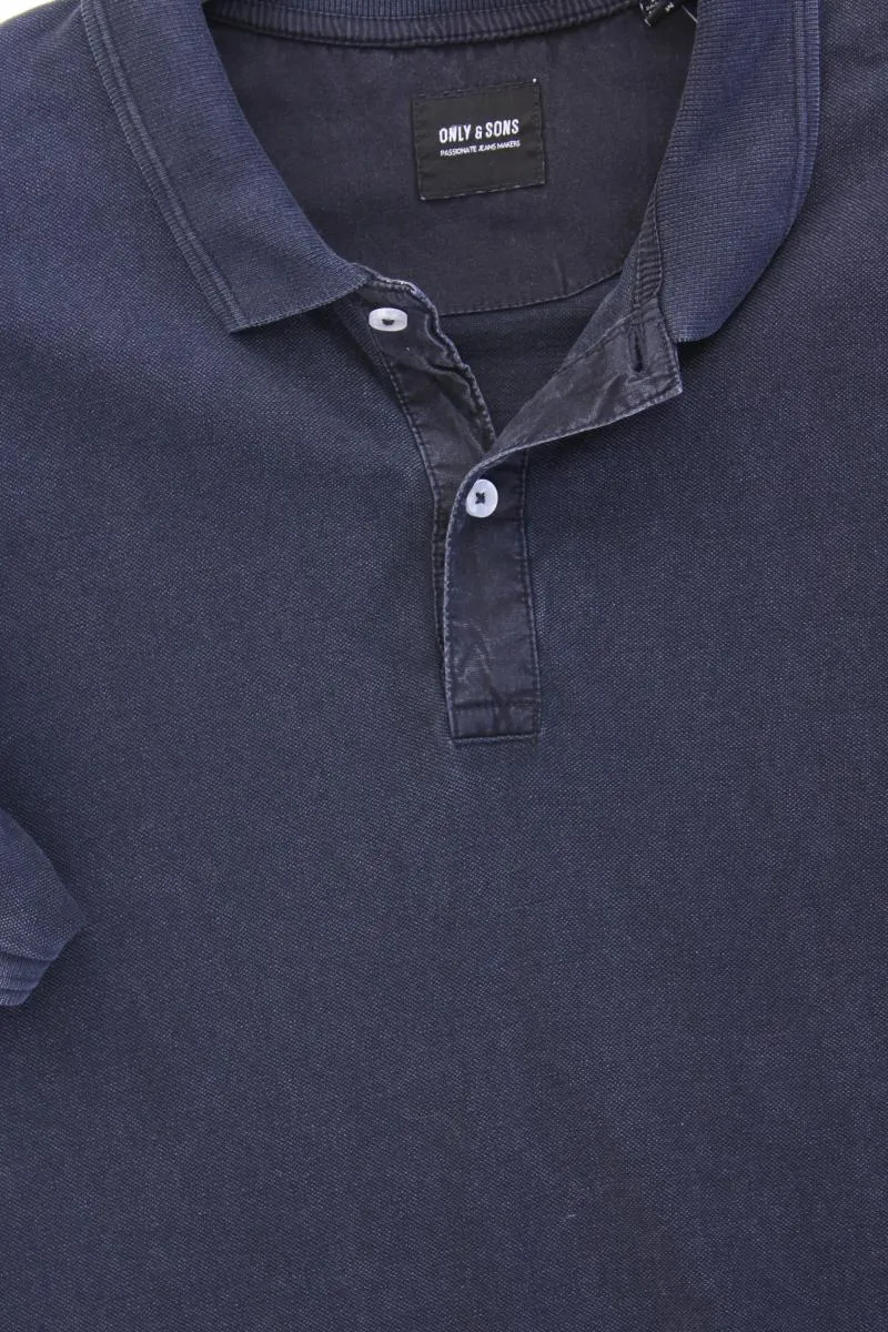 ONLY & SONS Poloshirt für Herren Gr. M neuwertig Kurzarm grau aus Baumwolle