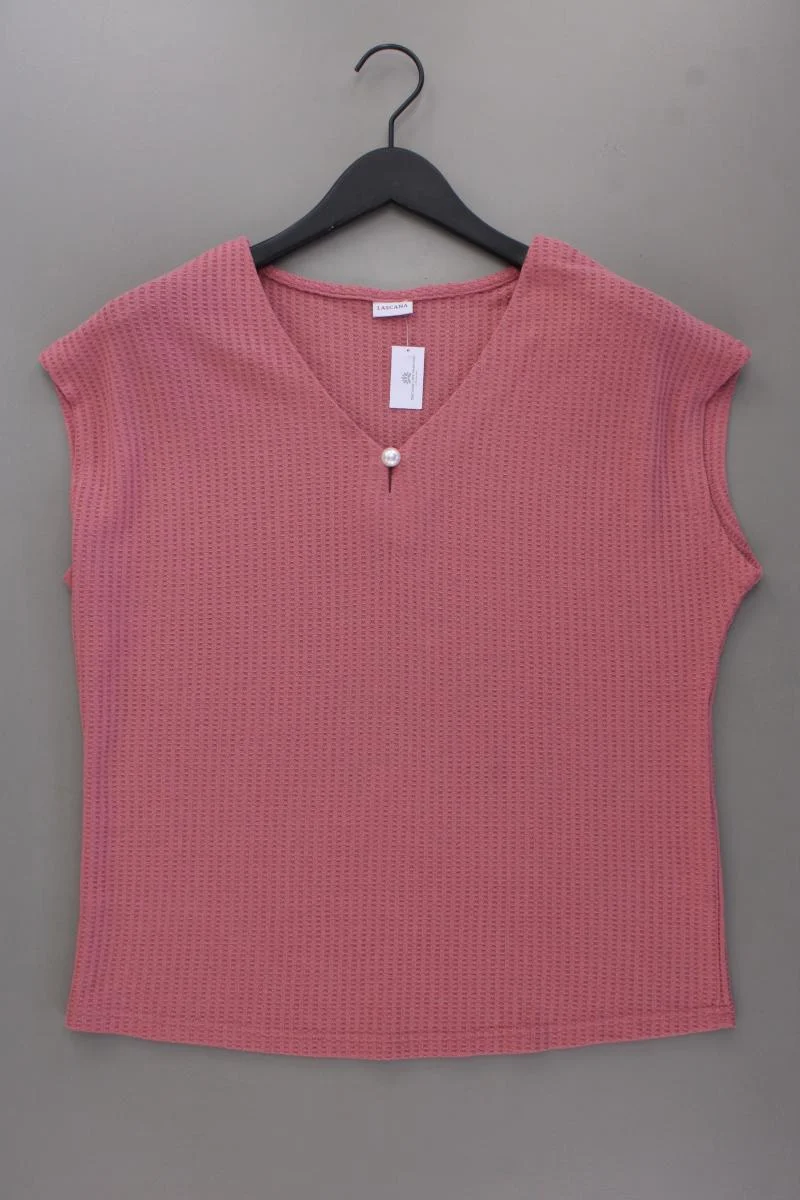 Lascana Shirt mit V-Ausschnitt Gr. 44/46 neuwertig Kurzarm rosa aus Polyester