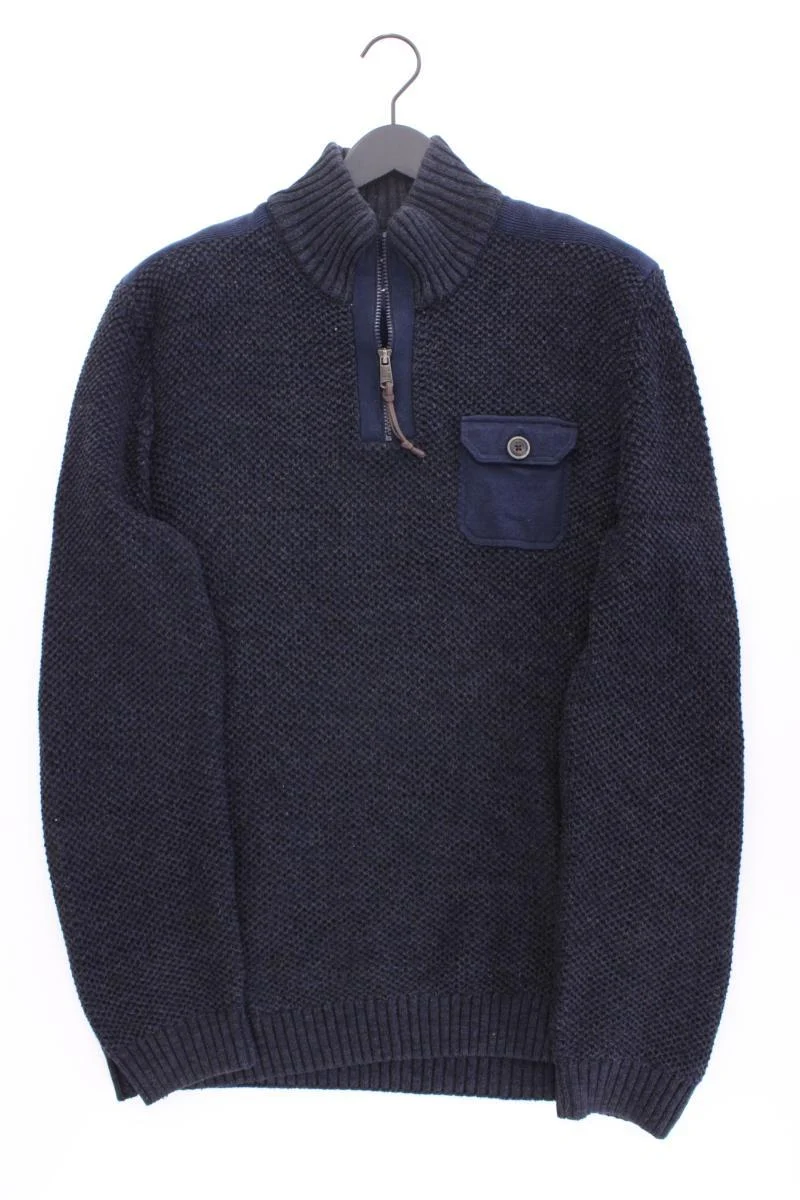 Lerros Grobstrickpullover für Herren Gr. 54 blau aus Baumwolle