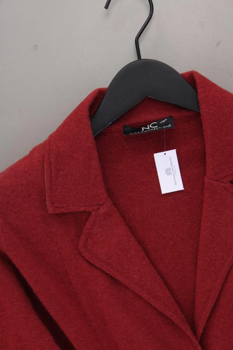 Nice Connection Strickjacke Gr. 42 Langarm rot aus Wolle