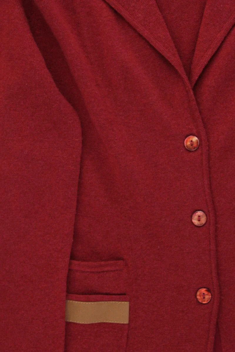 Nice Connection Strickjacke Gr. 42 Langarm rot aus Wolle