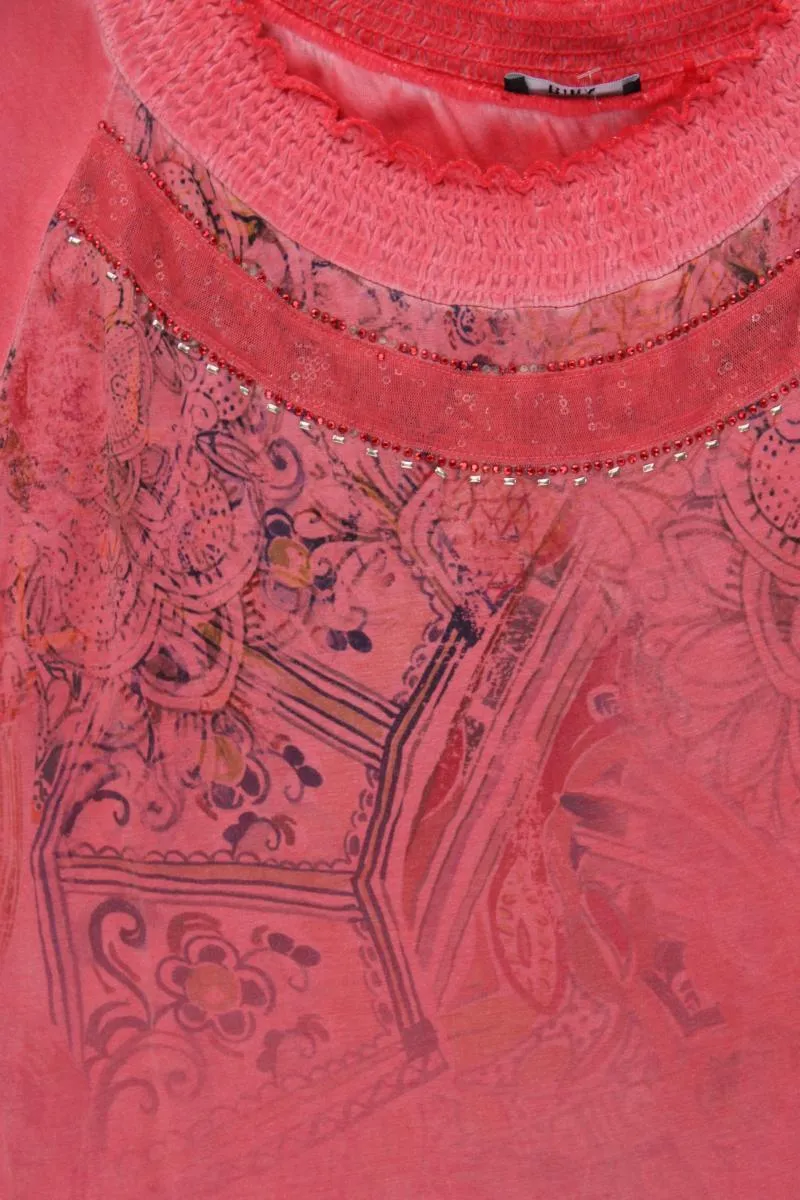 Biba Printshirt Gr. S Kurzarm rot