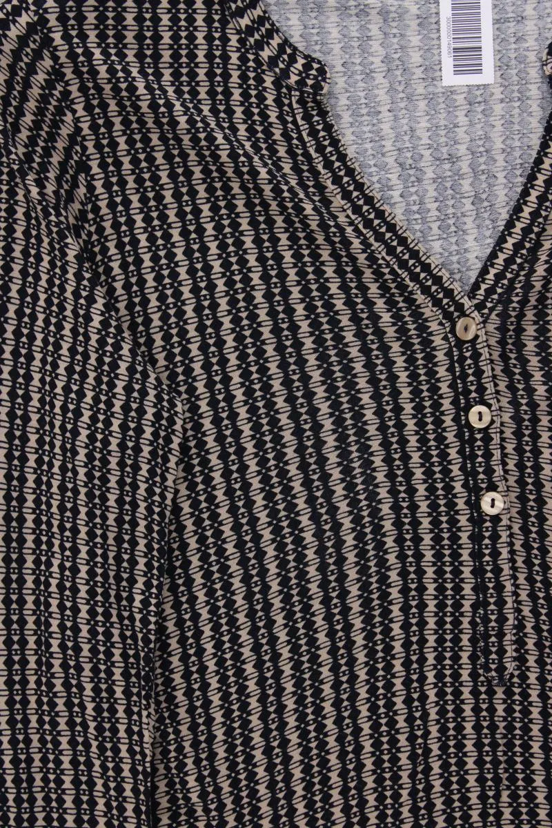 Best Connections Shirt mit V-Ausschnitt Gr. 38 geometrisches Muster Langarm blau