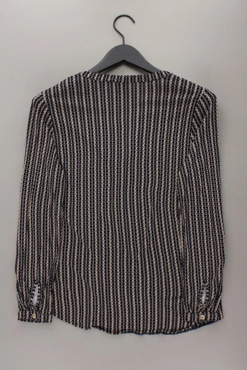 Best Connections Shirt mit V-Ausschnitt Gr. 38 geometrisches Muster Langarm blau