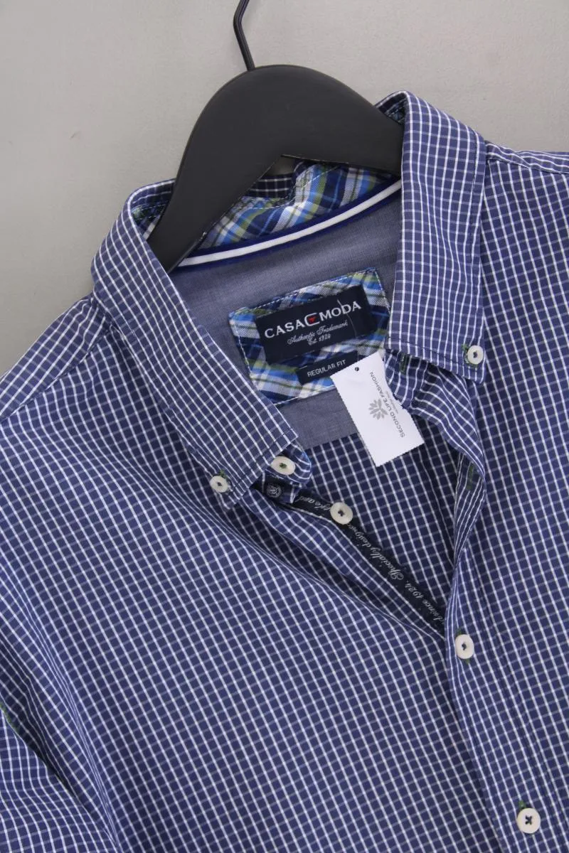 Casa Moda Langarmhemd für Herren Gr. Hemdgröße 45/46 geometrisches Muster blau