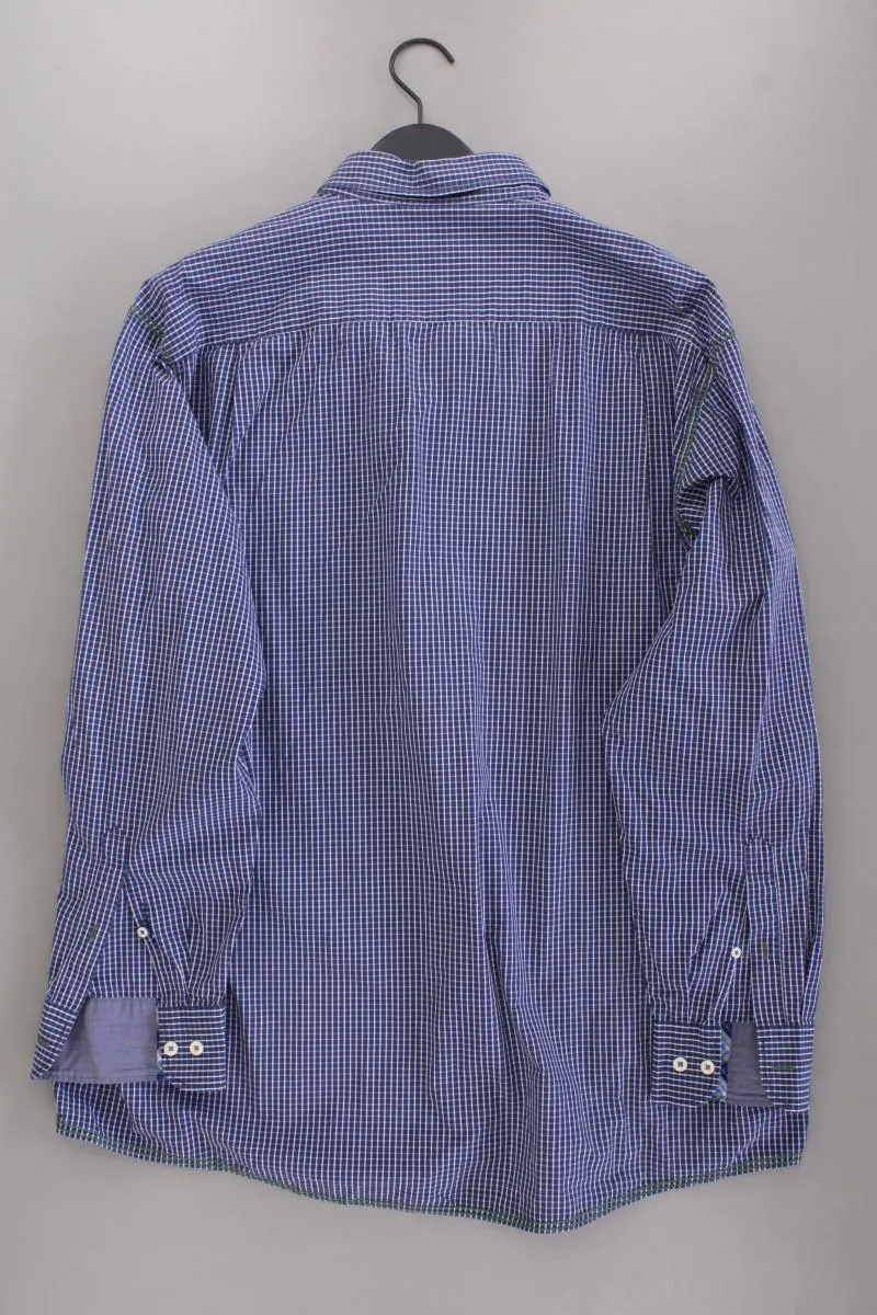 Casa Moda Langarmhemd für Herren Gr. Hemdgröße 45/46 geometrisches Muster blau
