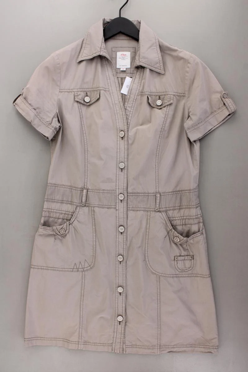 s.Oliver Cargokleid Gr. 40 Kurzarm grau aus Baumwolle