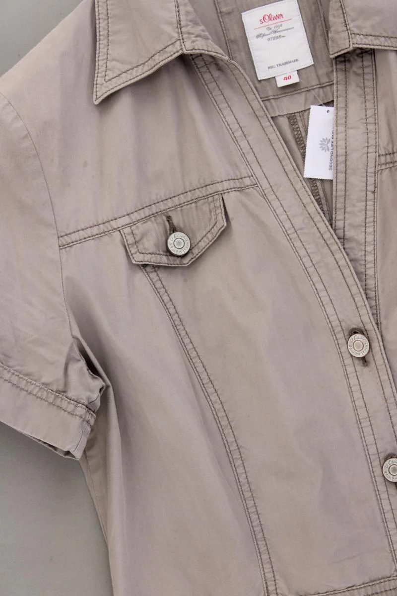 s.Oliver Cargokleid Gr. 40 Kurzarm grau aus Baumwolle