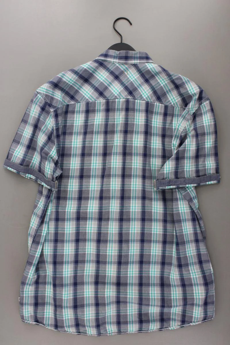 Tom Tailor Karohemd für Herren Gr. XL kariert Kurzarm blau aus Baumwolle