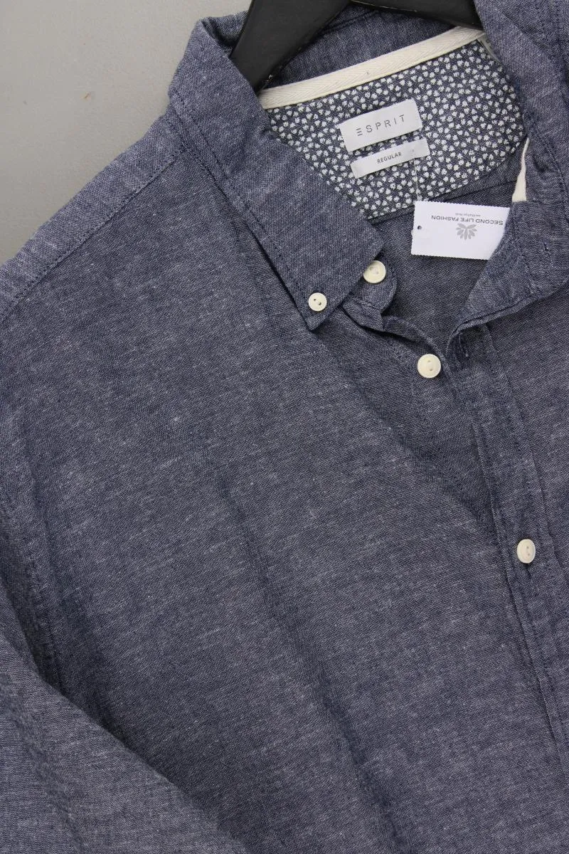 Esprit Kurzarmhemd für Herren Gr. XXL blau aus Baumwolle