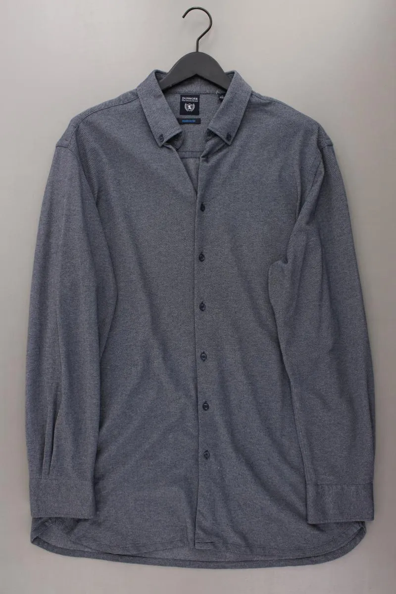 Dunmore Langarmhemd für Herren Gr. XL neuwertig grau aus Baumwolle