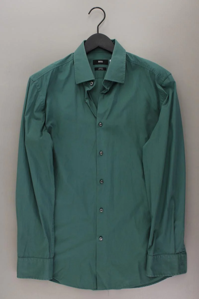 BOSS by Hugo Boss Langarmhemd für Herren Gr. Hemdgröße 41 grün aus Baumwolle