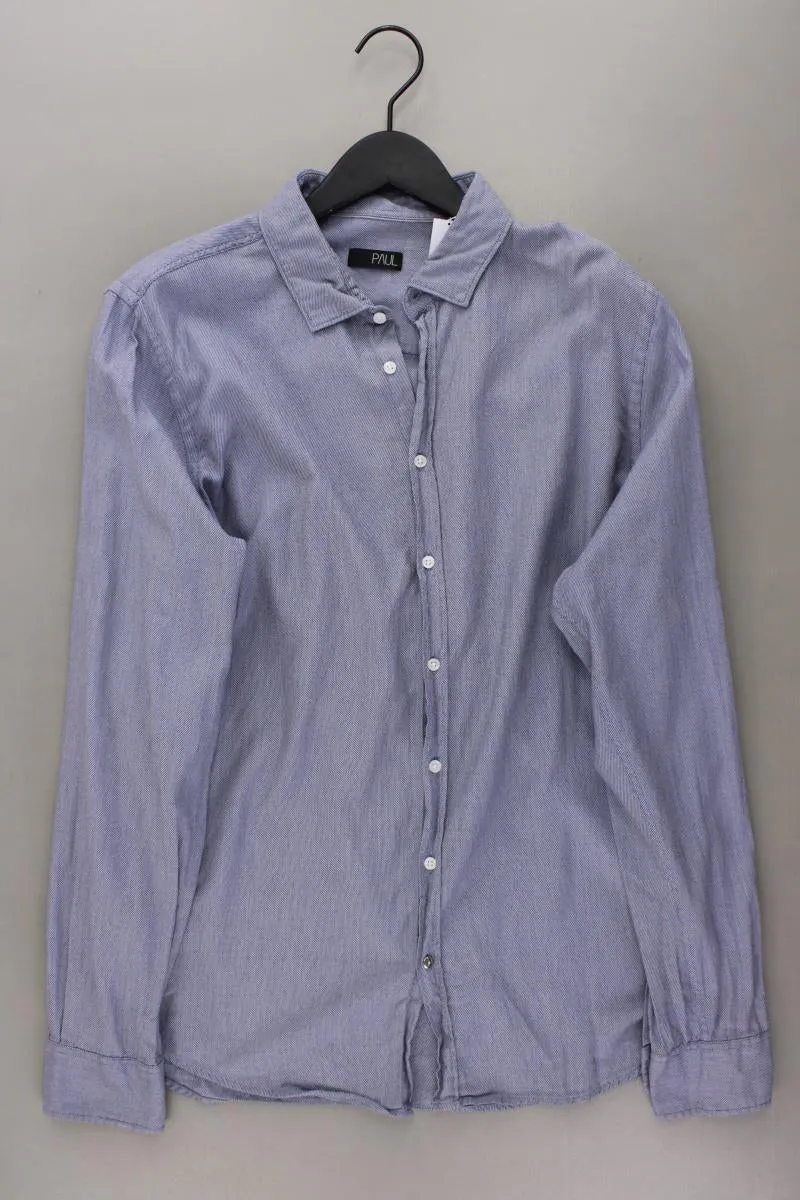 Paul Langarmhemd für Herren Gr. XL blau aus Baumwolle