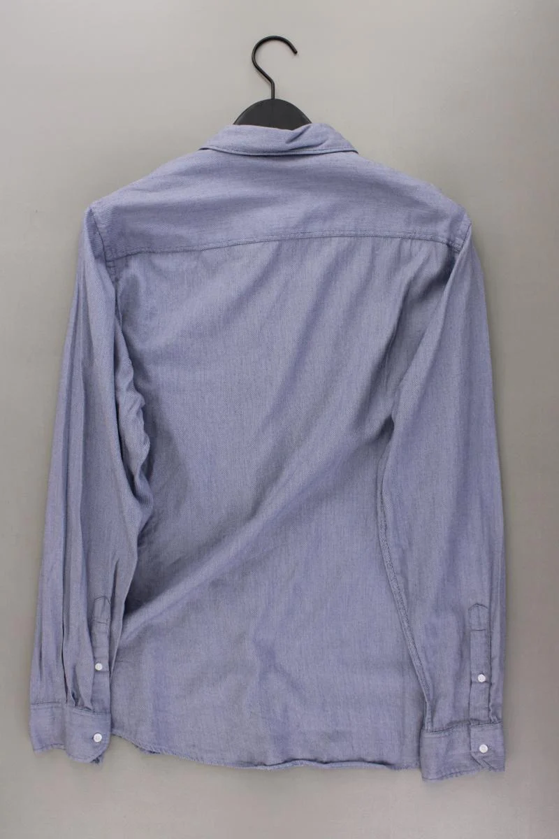 Paul Langarmhemd für Herren Gr. XL blau aus Baumwolle