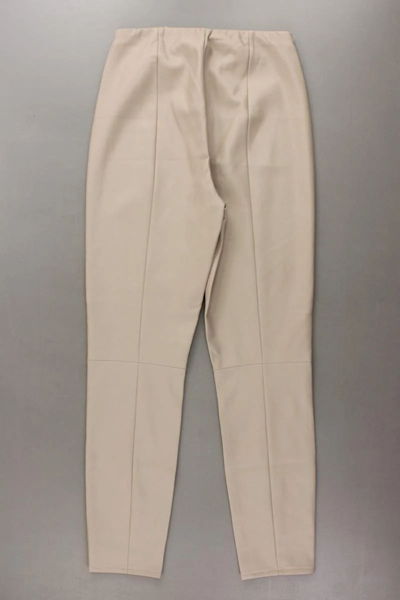 Oui Kunstlederleggings Gr. 34 neuwertig creme aus Polyester