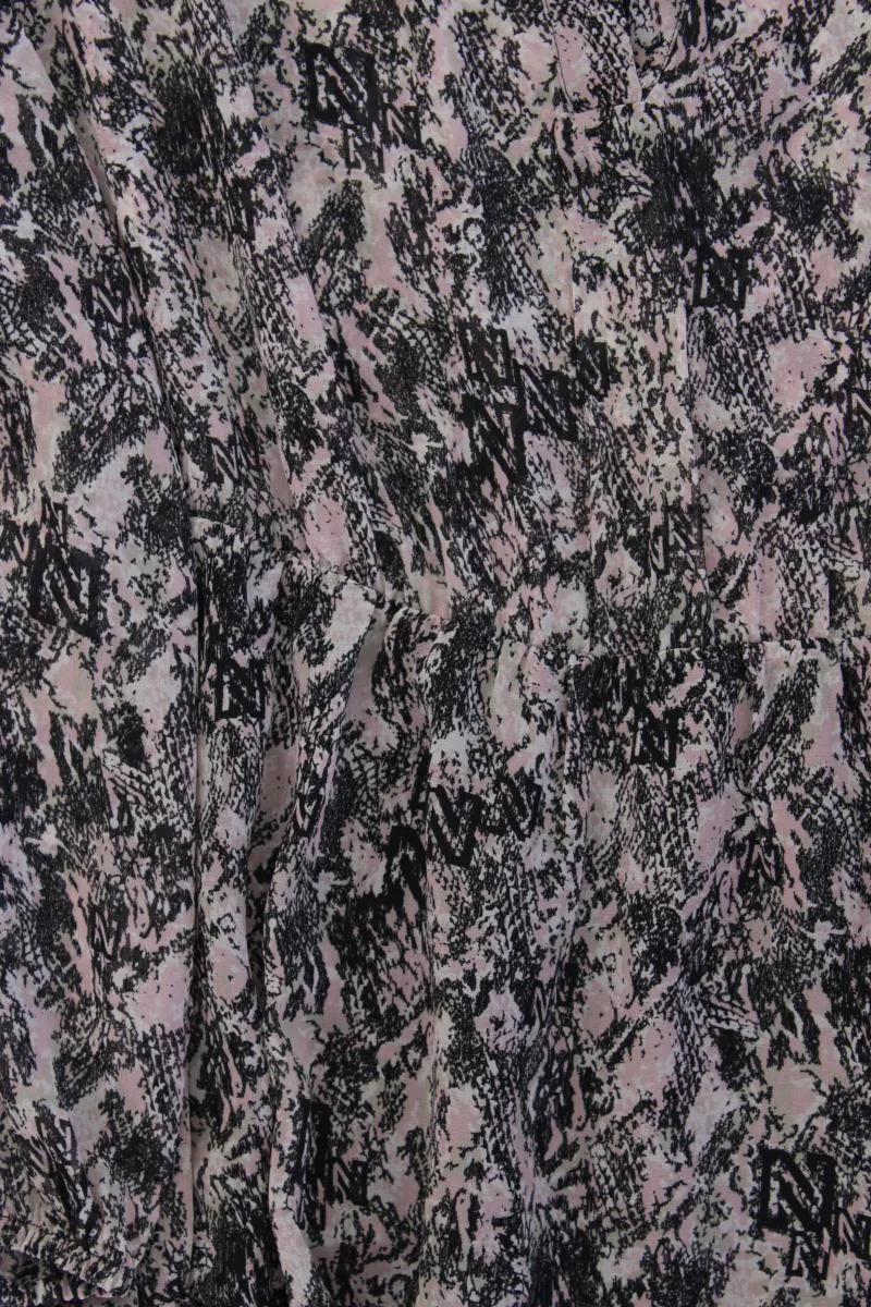 Nikkie x Kate Moss Kleid Gr. 38 Langarm grau aus Polyester