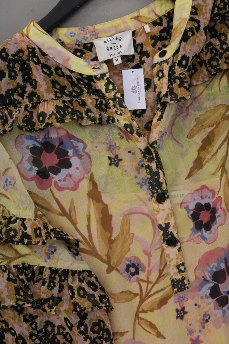 Silver Creek Chiffonkleid Gr. M mit Blumenmuster Langarm gelb aus Polyester