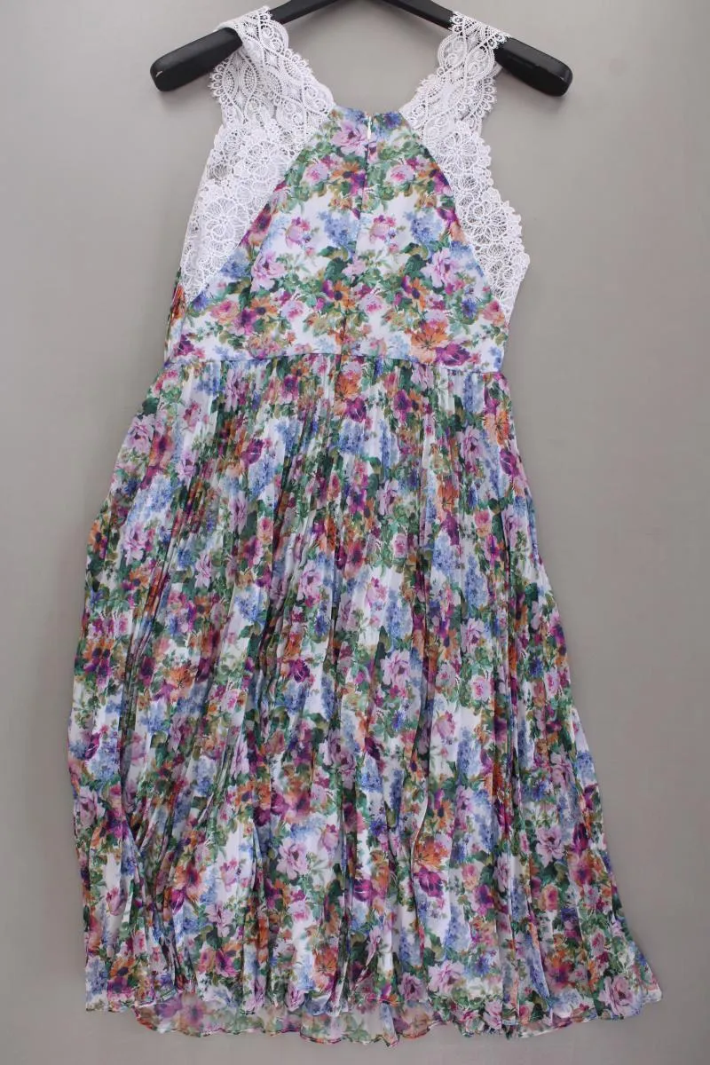 Asos Midikleid Gr. 40 mit Blumenmuster Ärmellos mehrfarbig aus Polyester