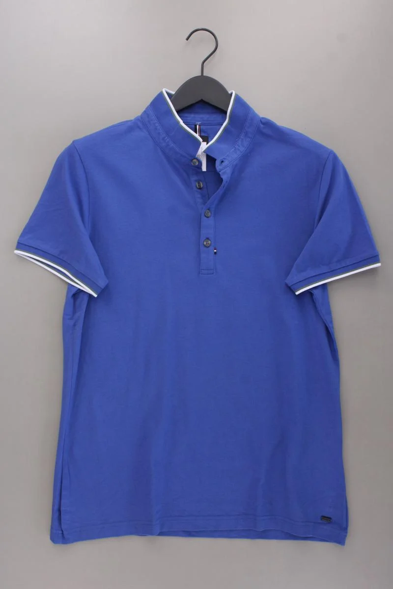 Strellson T-Shirt für Herren Gr. L neuwertig Kurzarm blau aus Baumwolle