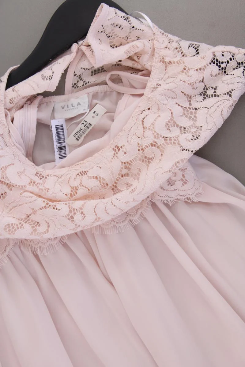 Vila Chiffonkleid Gr. 36 Ärmellos rosa aus Polyester