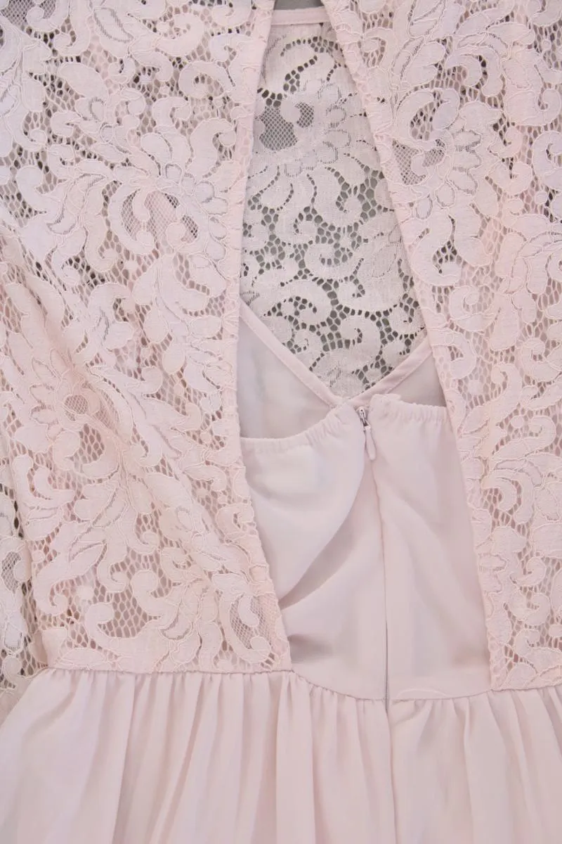Vila Chiffonkleid Gr. 36 Ärmellos rosa aus Polyester