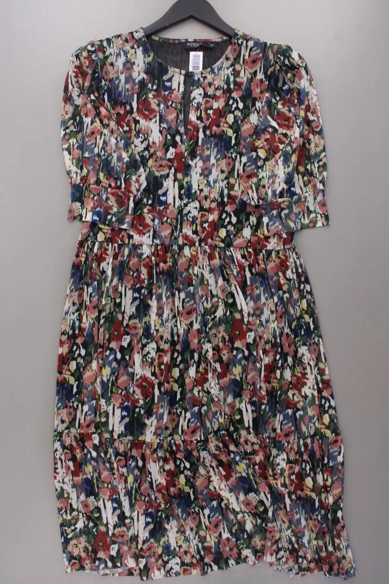 SOAKED IN LUXURY Poppie Dress Midikleid Gr. S mit Blumenmuster 3/4 Ärmel