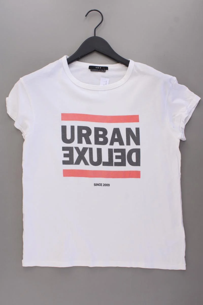 Set Printshirt Gr. 34 Kurzarm weiß aus Baumwolle