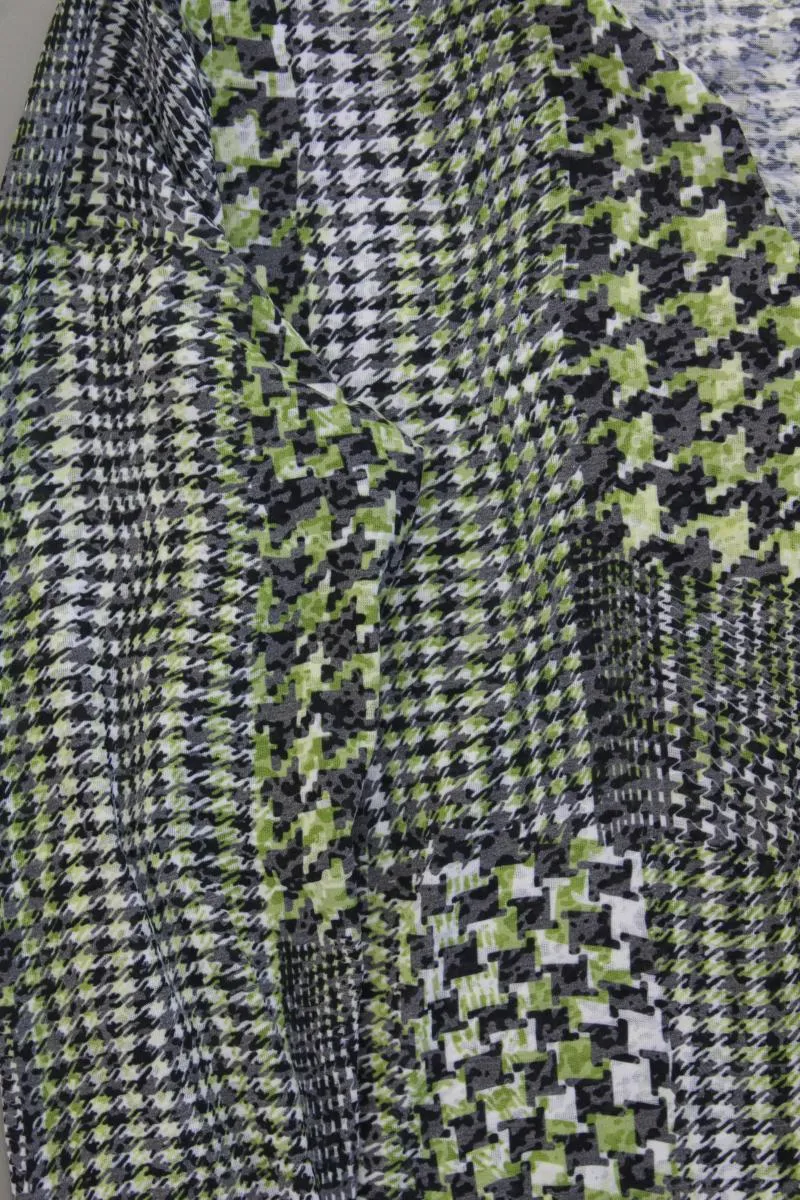 Lisa Tossa Printshirt Gr. XL geometrisches Muster Langarm grün aus Polyester
