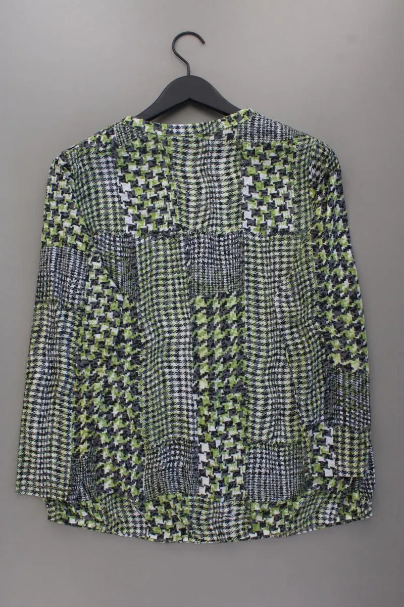Lisa Tossa Printshirt Gr. XL geometrisches Muster Langarm grün aus Polyester