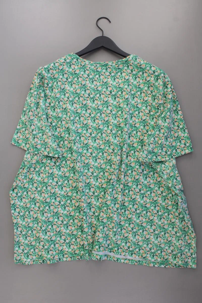 Ulla Popken Printshirt Gr. 58/60 mit Blumenmuster Kurzarm grün aus Baumwolle