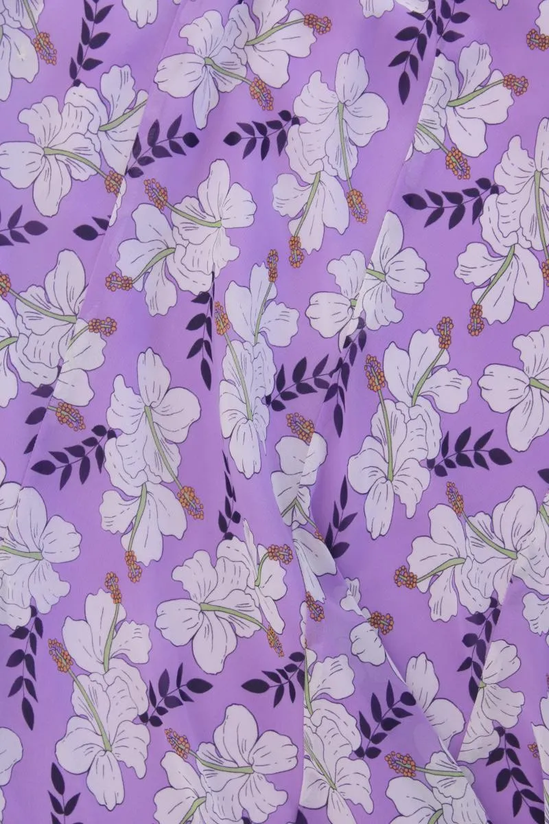 Esprit Y2K Vintage Rock Gr. 38 mit Blumenmuster lila aus Polyester